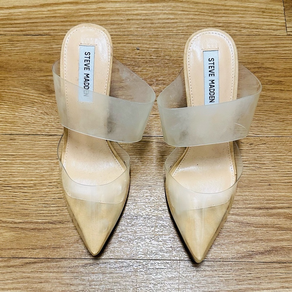 STEVE MADDEN Clear Mule Sandals